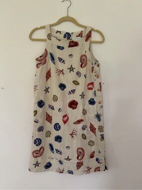 Cynthia Rowley Seashell Linen Blend Shift Dress S
